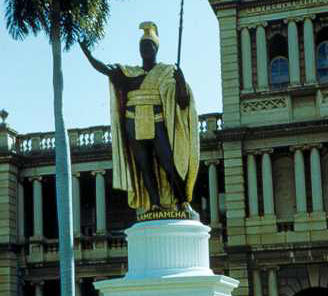 This is the most famous statue in Hawaii of Kamehameha